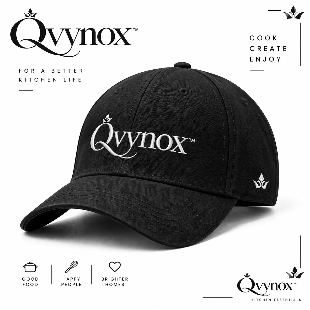 qvynox Black Embroidered Baseball Cap — product overview