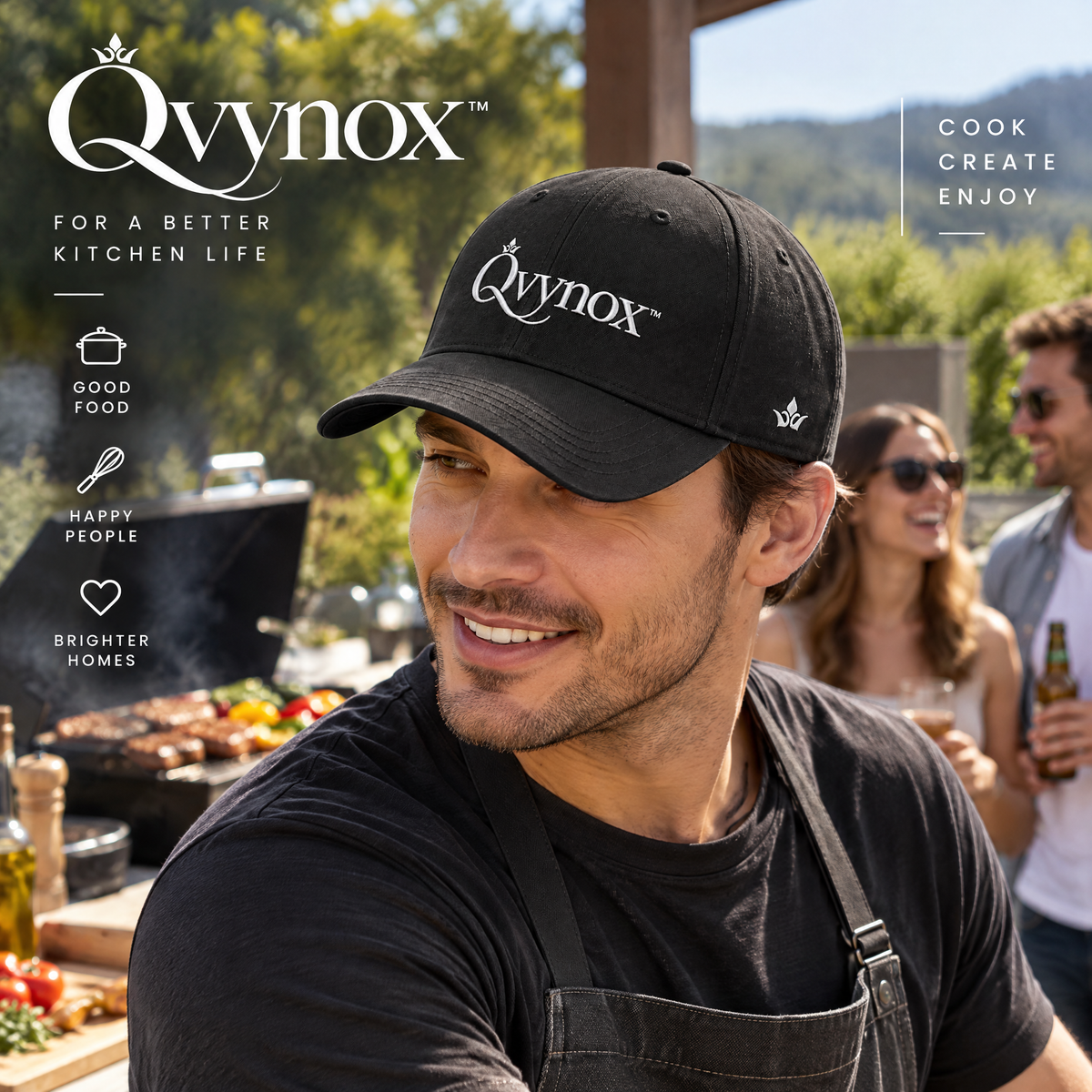 qvynox Black Embroidered Baseball Cap — styling inspiration