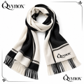 qvynox Black & Ivory Fringe Winter Scarf — product overview