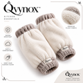 qvynox Cream Plush Fingerless Hand Warmers — product overview