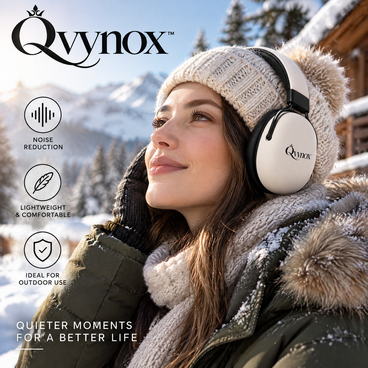 qvynox Black & Ivory Over-Ear Headphones — styling inspiration