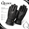 qvynox Black Leather-Look Full-Finger Gloves — product overview